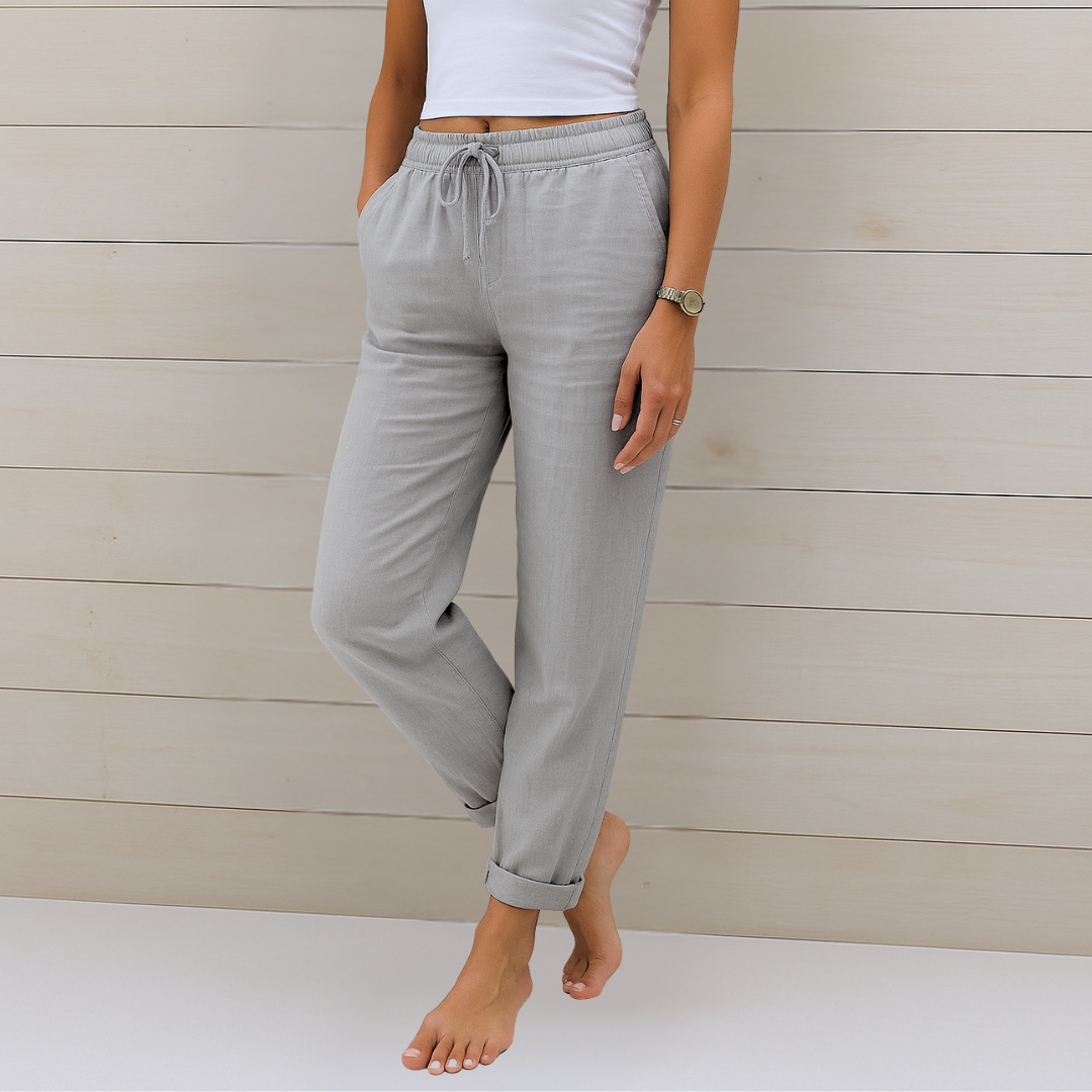 Laurie | Pantalon stretch en lin respirant de qualité supérieure