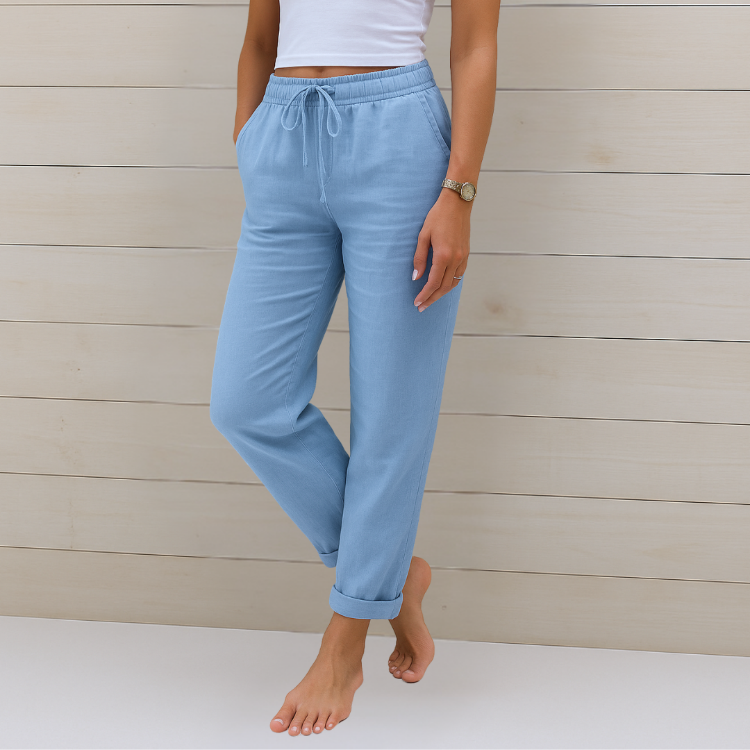 Laurie | Pantalon stretch en lin respirant de qualité supérieure