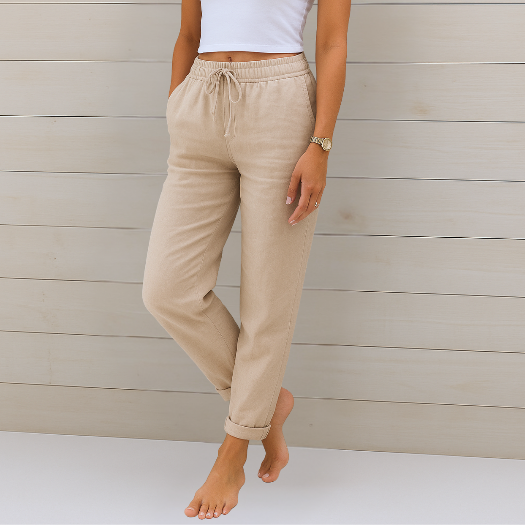 Laurie | Pantalon stretch en lin respirant de qualité supérieure