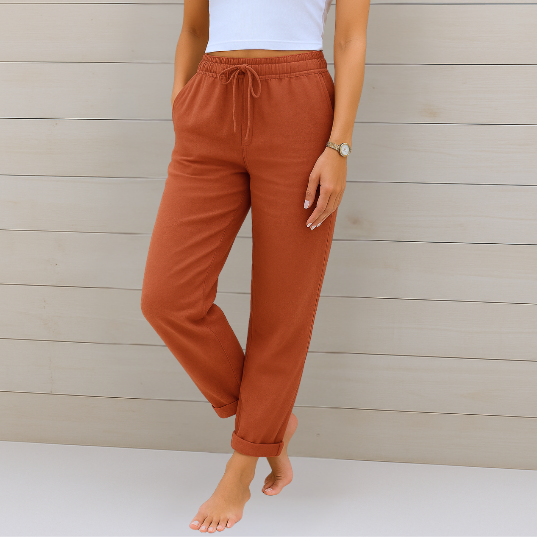 Laurie | Pantalon stretch en lin respirant de qualité supérieure