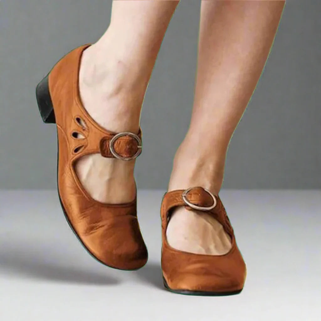 Denisa | Sandales orthopédiques en cuir avec semelle compensée confortable