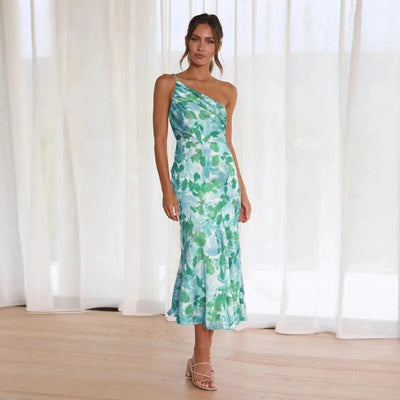 Emmy | Robe maxi asymétrique avec motif floral