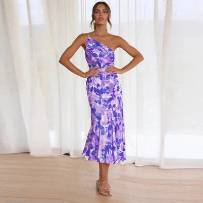 Emmy | Robe maxi asymétrique avec motif floral
