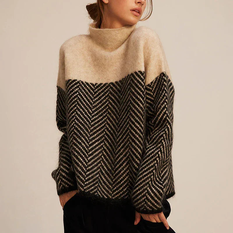 Rowena | Pull à col roulé bicolore