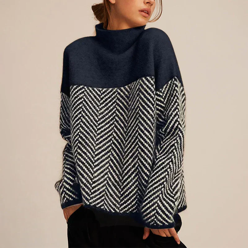Rowena | Pull à col roulé bicolore