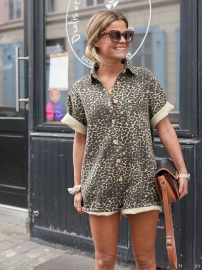 Nonette™ | Combinaison-chemise à motif léopard