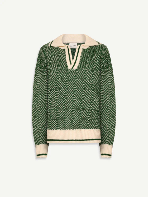 EMILIA™ | Le Pull Vert à Décolleté en V
