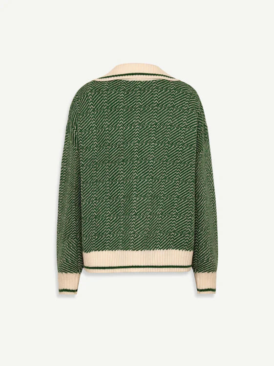 EMILIA™ | Le Pull Vert à Décolleté en V