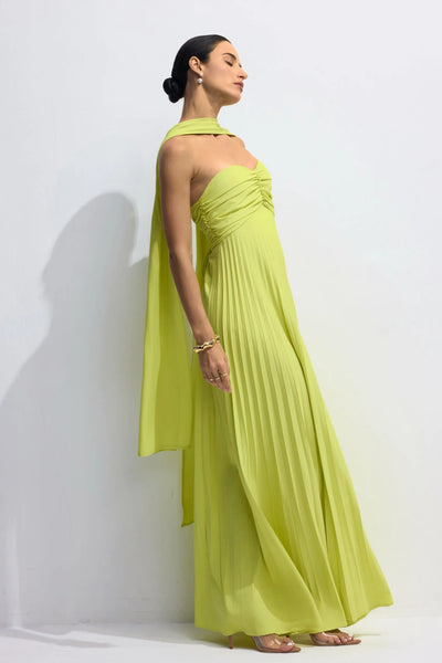 Isavelle – Robe Longue Plissée Sans Bretelles