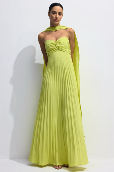 Isavelle – Robe Longue Plissée Sans Bretelles