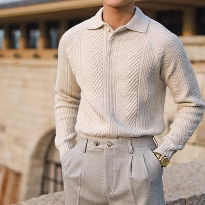 ASAN Old Money Knit Textured Polo