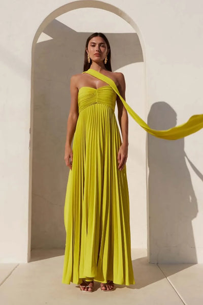 Isavelle – Robe Longue Plissée Sans Bretelles