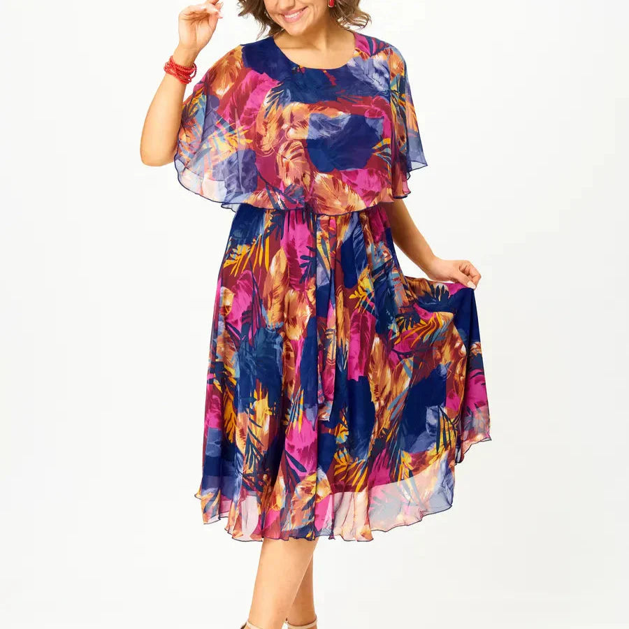 AYALA | ROBE EN CHIFFON GRANDE TAILLE CONFORTABLE