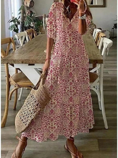 Manon – Robe d’été vintage bohème à décolleté en V